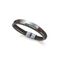PULSERA VICEROY DOBLE PIEL TRENZADA PLACA ACERO