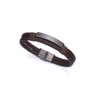 PULSERA VICEROY CAB ACERO Y PIEL