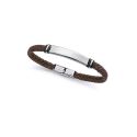PULSERA VICEROY FASHION CABALLERO ACERO Y CUERO MARRÓN TRENZADO 