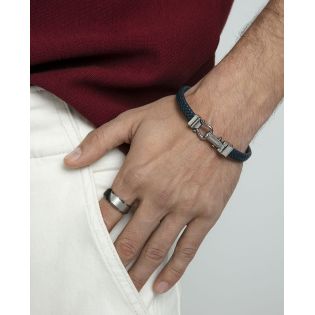 SORTIJA VICEROY CABALLERO ACERO IP NEGRO TALLA 20