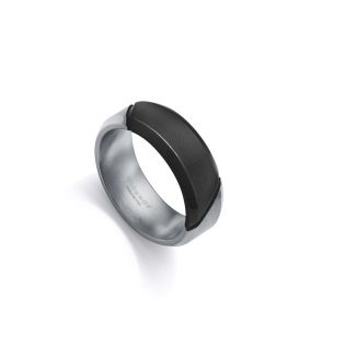 SORTIJA VICEROY CABALLERO ACERO IP NEGRO TALLA 22