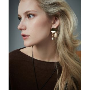 PENDIENTES VICEROY SEÑORA ACERO IP DORADO PERLA NATURAL 