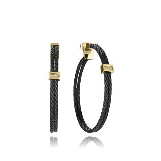 PENDIENTES VICEROY ACERO IP NEGRO Y DORADO CIRCONITAS SEÑORA