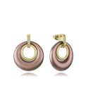 PENDIENTES VICEROY ACERO IP DORADO Y MARRÓN CIRCONITAS 