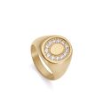 SORTIJA VICEROY ACERO IP DORADO SELLO OVAL