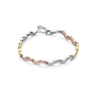 PULSERA VICEROY ACERO IP DORADO Y ROSA ONDAS SRA
