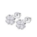 PENDIENTES LOTUS SILVER PLATA DE LEY TREBOL CIRCONITAS 