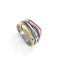 SORTIJA VICEROY FASHION ACERO IP DORADO Y ROSA 