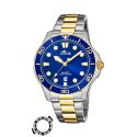 RELOJ LOTUS CAB ACERO BICOLOR ESF AZUL