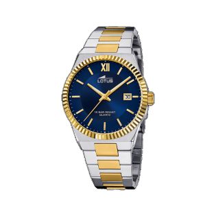 RELOJ LOTUS CAB ACERO BICOLOR ESF AZUL