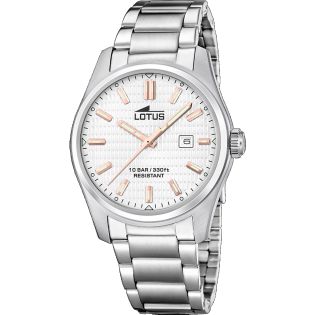 RELOJ LOTUS ARMIS ACERO ESF. BLANCA CALENDARIO 