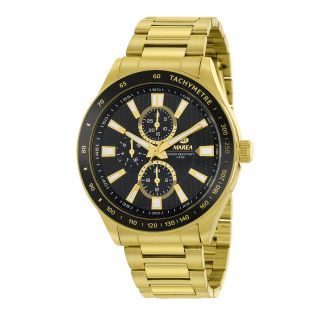 RELOJ MAREA CABALLERO ARMIS ACERO IP DORADO ESF. NEGRA MULTIFUNCIÓN 