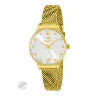 RELOJ MAREA SEÑORA CORREA MALLA ACERO IP DORADO, ESF. BLANCA 