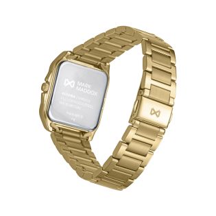 RELOJ MARK MADDOX CABALLERO BRAZALETE IP DORADO ESFERA CUADRADA DORADA