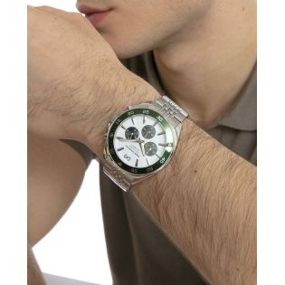 RELOJ MARK MADDOX CABALLERO BRAZALETE ACERO CRONO ESF VERDE