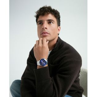 RELOJ MARK MADDOX CABALLERO BRAZALETE ACERO CRONO ESFERA AZUL 