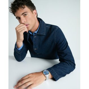 RELOJ MARK MADDOX CABALLERO BRAZALETE ACERO ESF. AZUL 