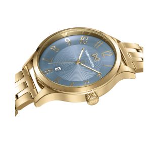 RELOJ MARK MADDOX CAB ACERO IP DORADO BRAZALETE