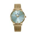 RELOJ MARK MADDOX SRA ACERO IP DORADO MALLA ESF VERDE AGUA
