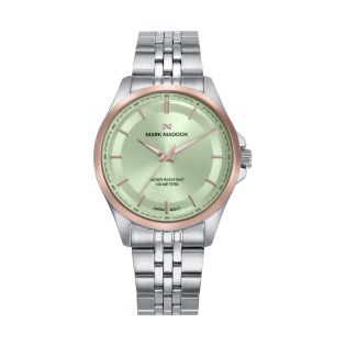RELOJ MARK MADDOX ARMIS ACERO IP DORADO ESF. VERDE 