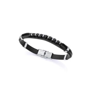 PULSERA VICEROY CAB ACERO Y PIEL 