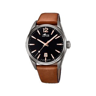 RELOJ LOTUS CAB ACERO CORREA IP NEGRO 