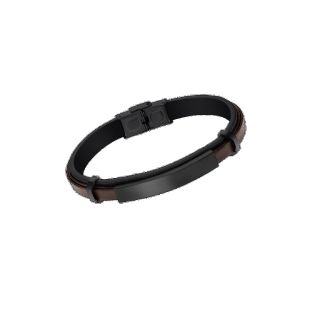 PULSERA LOTUS STYLE CAB ACERO Y PIEL