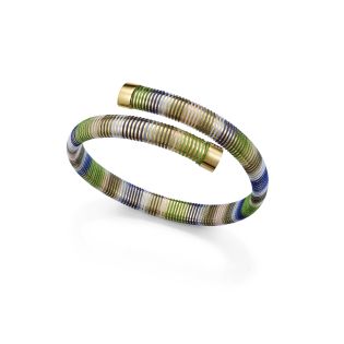 PULSERA VICEROY FASHION ACERO IP DORADO Y CUERDA VERDE 