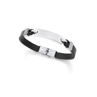 PULSERA VICEROY CAB ACERO Y PIEL MARRON