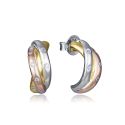 PENDIENTES VICEROY PLATA DE LEY CHAPADA ORO TRICOLOR