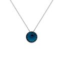 GARGANTILLA VICTORIA CRUZ PLATA DE LEY CÍRCULO CRISTAL DENIM BLUE 