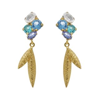 PENDIENTES VICTORIA CRUZ PLATA DE LEY CRISTAL