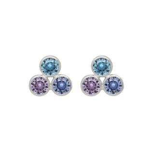 PENDIENTES VICTORIA CRUZ PLATA DE LEY CRISTAL MULTICOLOR