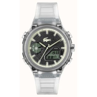 RELOJ LACOSTE ANALOGICO DIGITAL CAUCHO UNISEX TRASPARENTE
