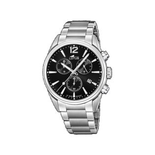 RELOJ LOTUS CAB CRONO ACERO ESF NEGRO