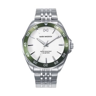 RELOJ MARK MADDOX CAB ACERO BRAZALETE ESF BLANCA 