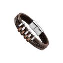 PULSERA LOTUS STYLE CAB ACERO MARRON