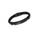 PULSERA LOTUS STYLE CAB ACERO Y PIEL