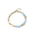 PULSERA VICEROY ACERO IP DORADO PIEDRAS NAT SRA