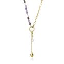 GARGANTILLA VICEROY ACERO Y PIEDRAS NATURALES IP DORADO