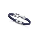 PULSERA VICEROY CAB ACERO Y PIEL TRENZADA AZUL