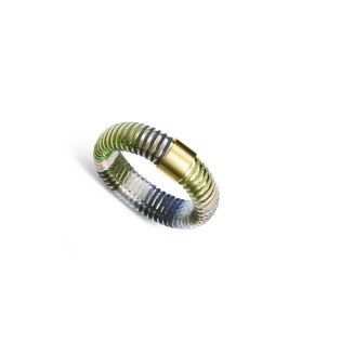 SORTIJA VICEROY FASHION ACERO IP DORADO Y CORDÓN MULTICOLOR VERDE 