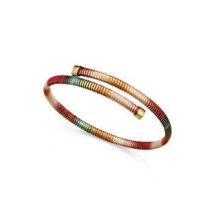 PULSERA VICEROY FASHION ACERO IP DORADO Y CORDÓN MULTICOLOR 