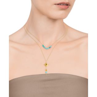 COLGANTE VICEROY ACERO DORADO ESTRELLA PIEDRAS SRA
