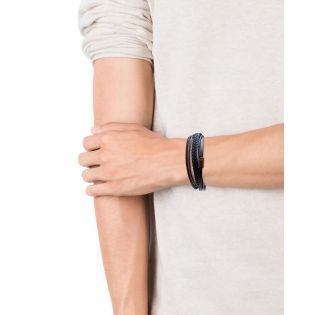PULSERA VICEROY ACERO MULT PIEL AZUL MARRON