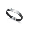 PULSERA VICEROY ACERO PIEL NEGRA