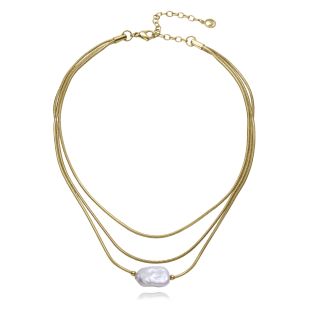 COLGANTE  VICEROY SEÑORA ACERO IP DORADO PERLA NATURAL