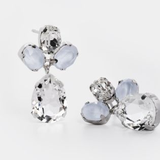 PENDIENTES VICTORIA CRUZ PLATA DE LEY CRISTAL
