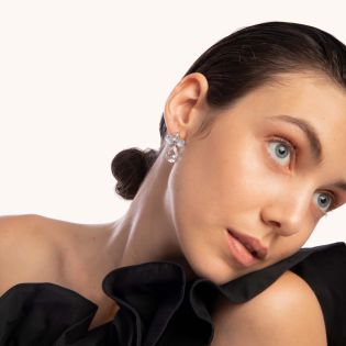 PENDIENTES VICTORIA CRUZ PLATA DE LEY CRISTAL