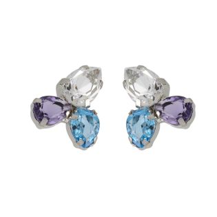 PENDIENTES VICTORIA CRUZ PLATA DE LEY CRISTAL COLOR